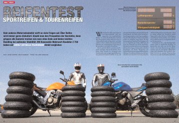 Vergleichstest Sportreifen gegen Tourenreifen, MO Ausgabe 10.2006