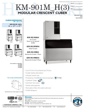 KM-901M_H(3)Item # - Hoshizaki America, Inc.