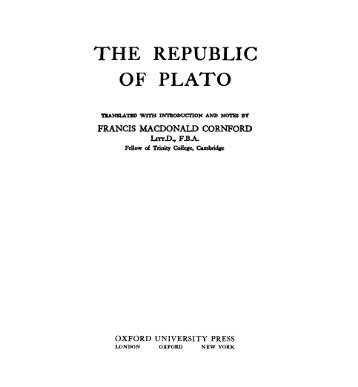 THE REPUBLIC OF PLATO - Studyplace