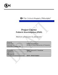 Project Charter - The Children's Hospital of Philadelphia - Research ...