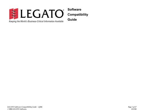 Software Compatibility Guide