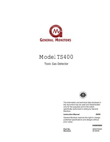 TS400 Toxic Gas Detector Manual - Simark Controls