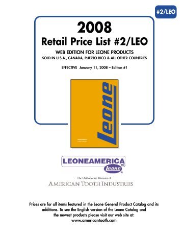 #2/LEO PRICE LIST 2008 - American Tooth Industries