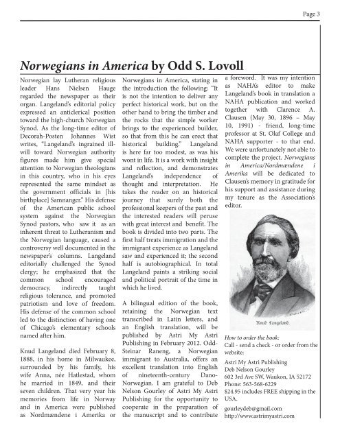 Fall 2011 - Norwegian-American Historical Association - St. Olaf ...