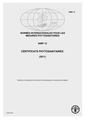 CERTIFICATS PHYTOSANITAIRES