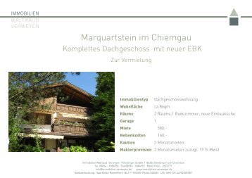 Marquartstein im Chiemgau - Immobilien Waltraud Verweyen