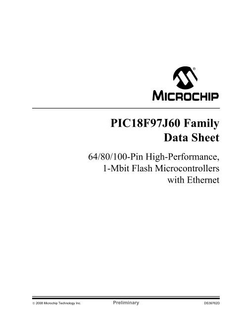 PIC18F97J60 Family Device Data Sheet - CNMAT