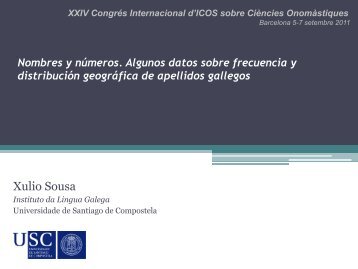 Apellidos - Páxinas persoais - USC - Universidade de Santiago de ...