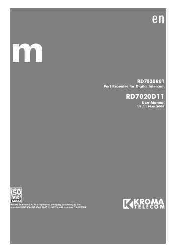 Manual RD7020D11 V1.1 - Kroma