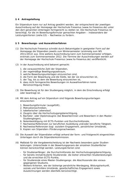 Richtlinien - Hochschule Fresenius