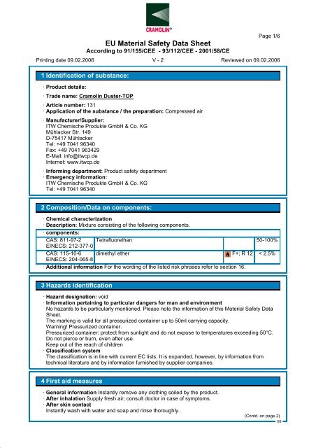 EU Material Safety Data Sheet - Technolasa