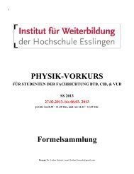 PHYSIK-VORKURS Formelsammlung