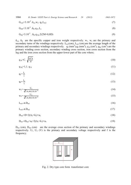 Weight optimization of a dry type core form transformer by using ...