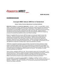 Concepts NREC Selects SWSTech of Switzerland