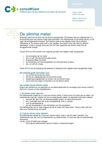 Infoblad - Slimme meter - DGB energie