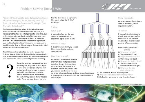 Problem Solving Tools: 5 Why 1 - Performance Review Institute