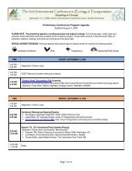 2009 ICOET Preliminary Conference Program Agenda