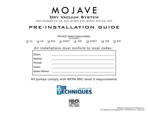 PRE-INSTALLATION GUIDE - Air Techniques, Inc.