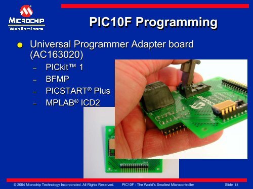 The World's Smallest Microcontroller The PIC10F 6-pin ... - Microchip