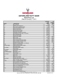 Price List - Safariland