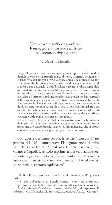 Paesaggio e autostrade in Italia nel secondo dopoguerra