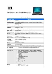 HP Pavillion dv2725la Notebook PC - Datasum