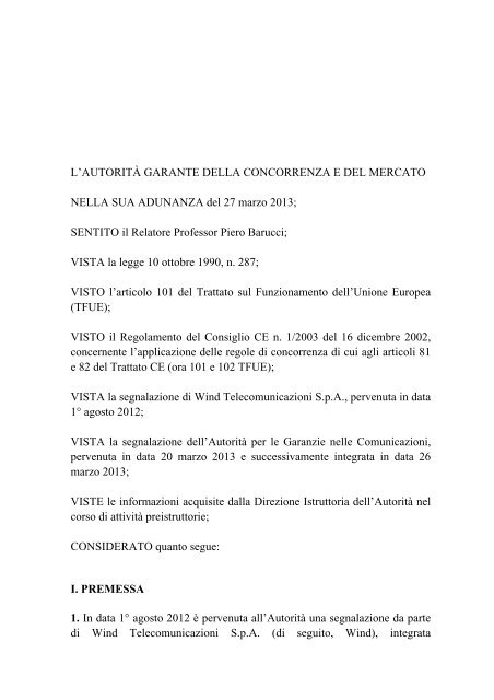 provvedimento - Autorità Garante della Concorrenza e del Mercato