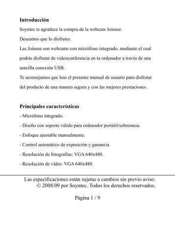 1_JOINSEE 350_SPANISH USER MANUAL - Soyntec