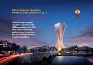 Official Corporate Hospitality for UEFA Europa League Final 2013