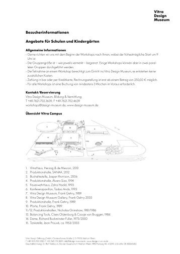 Angebote für Schulen und Kinder pdf - Vitra Design Museum