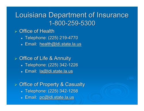 Louisiana Department of Insurance