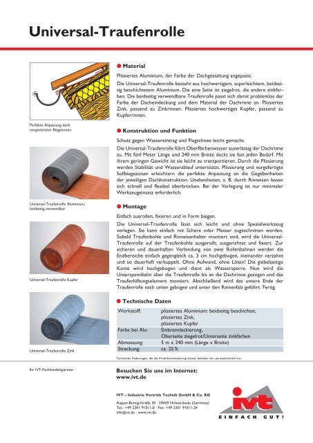 Universal-Traufenrolle - Ivt.de