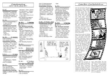 Gottesdienstordnung vom 17 . bis 30. Januar 2011 Gottes Wort ...