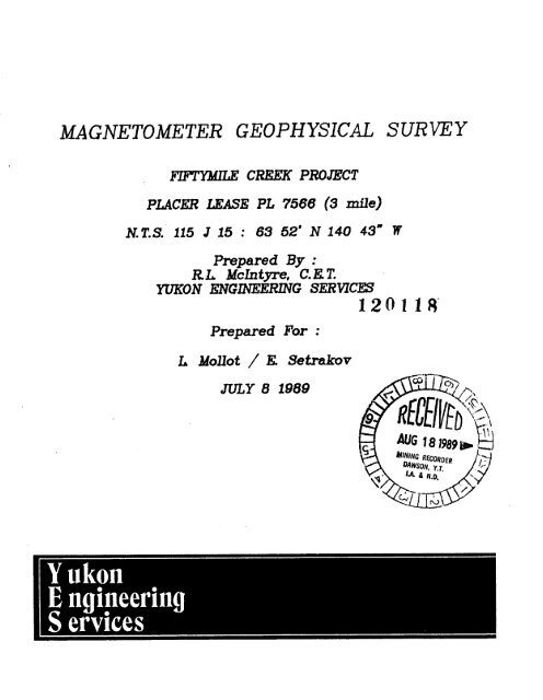 MAGNETOMETER GEOPHYSICAL SURVEY