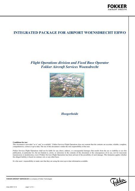 AIP Package Woensdrecht - Fokker Services