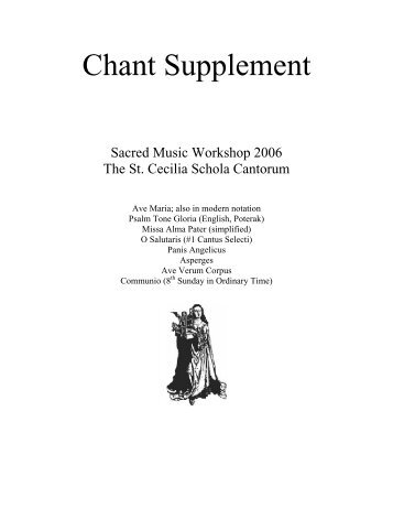 Chant Supplement - St. Cecilia Schola Cantorum