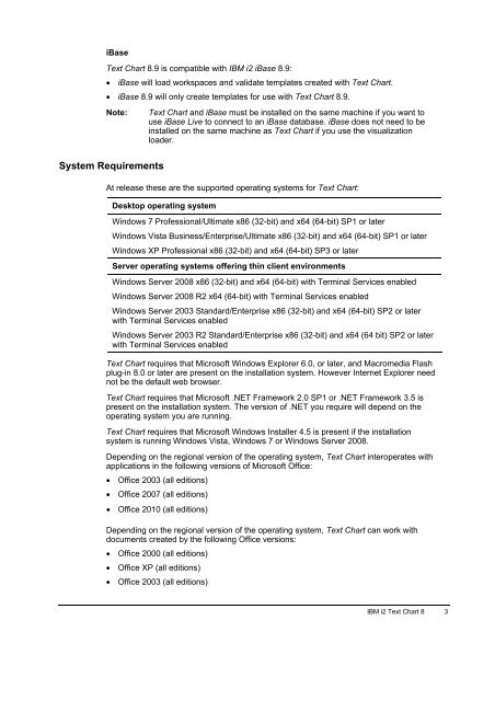 I2 Text Chart