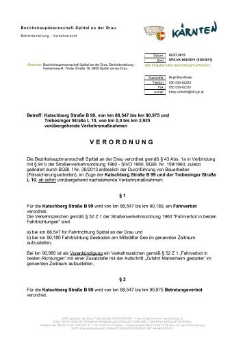 Amt der Kärntner Landesregierung - Marktgemeinde Seeboden