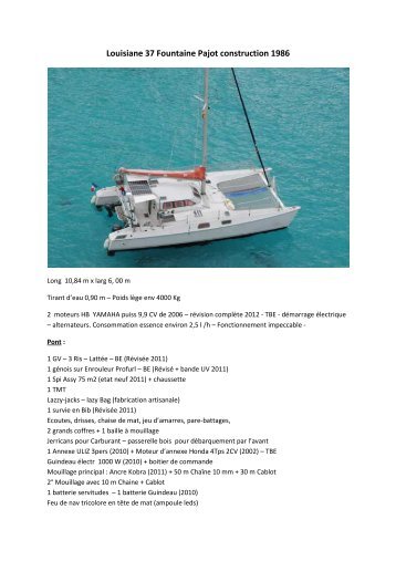 Louisiane 37 Fountaine Pajot