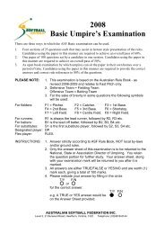 2008 Basic Umpire's Examination - Softball Australia