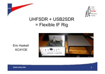 UHFSDR + USB2SDR = Flexible IF Rig - NTMS