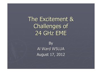 The Excitement & Challenges of 24 GHz EME - NTMS