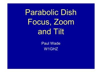W1GHZ - Parabolic Dish Focus, Zom and Tilt - NTMS