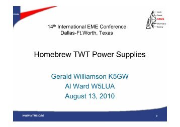 K5GW - Howbrew TWT Power Supplies - NTMS