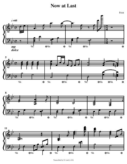 Now at Last - Daily Piano Sheets