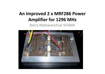 An Improved 2 x MRF286 Power Amplifier for 1296 MHz - NTMS