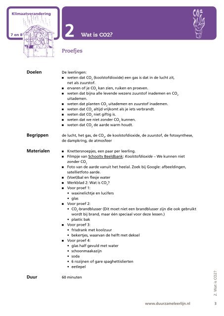 Wat is CO2? Proefjes - Waddenzeeschool