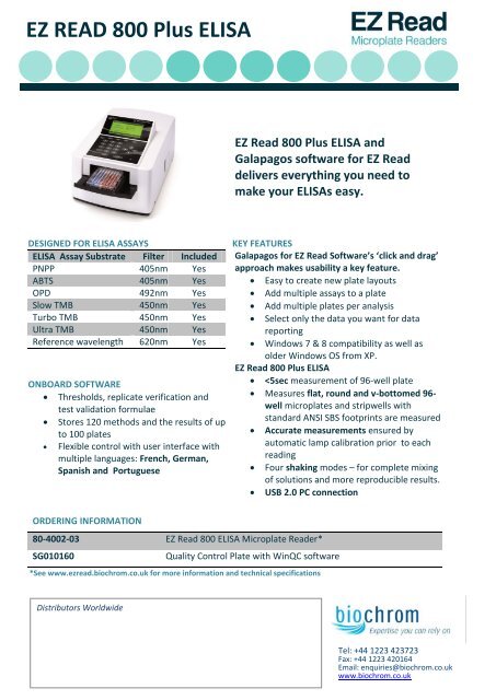 EZ READ 800 Plus ELISA