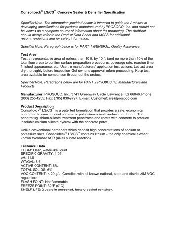 Consolideck LS/CS Densifier Product Specification - Brock White