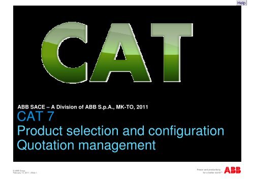 CAT Presentation - ABB SACE Division - ABB Group